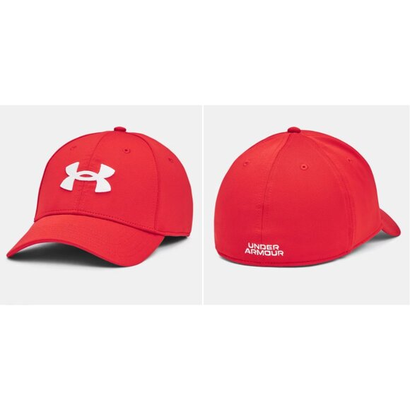 NEW Men's Under Armour Blitzing Baseball Cap 1376700 UA Red/White Fitted M/L Hat - Picture 1 of 5